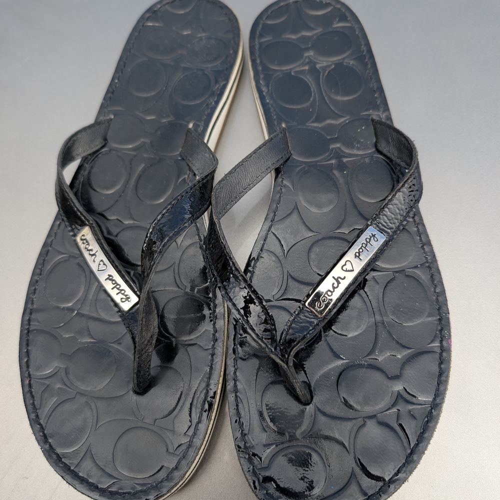 Coach Black Flip Flops